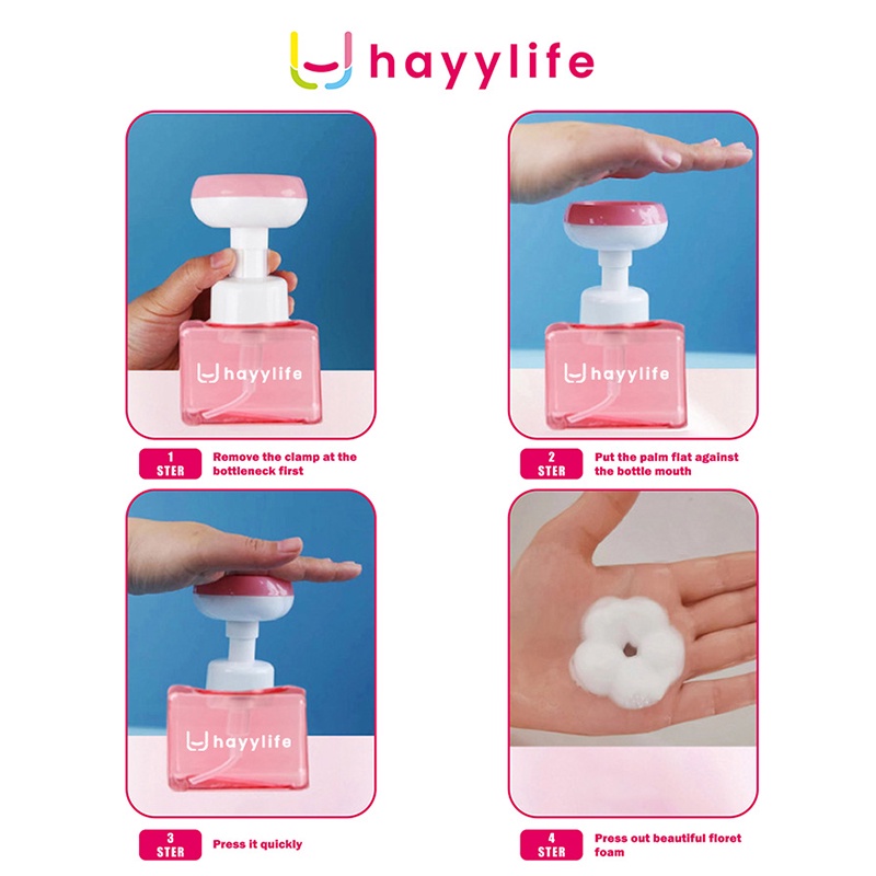 Hayylife Foam Soap Dispenser Model Pump Motif Bunga HL-AGB574