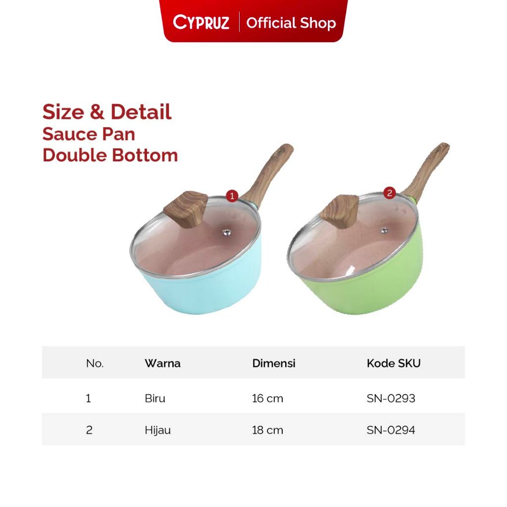 Cypruz Color Marble Sauce Pan