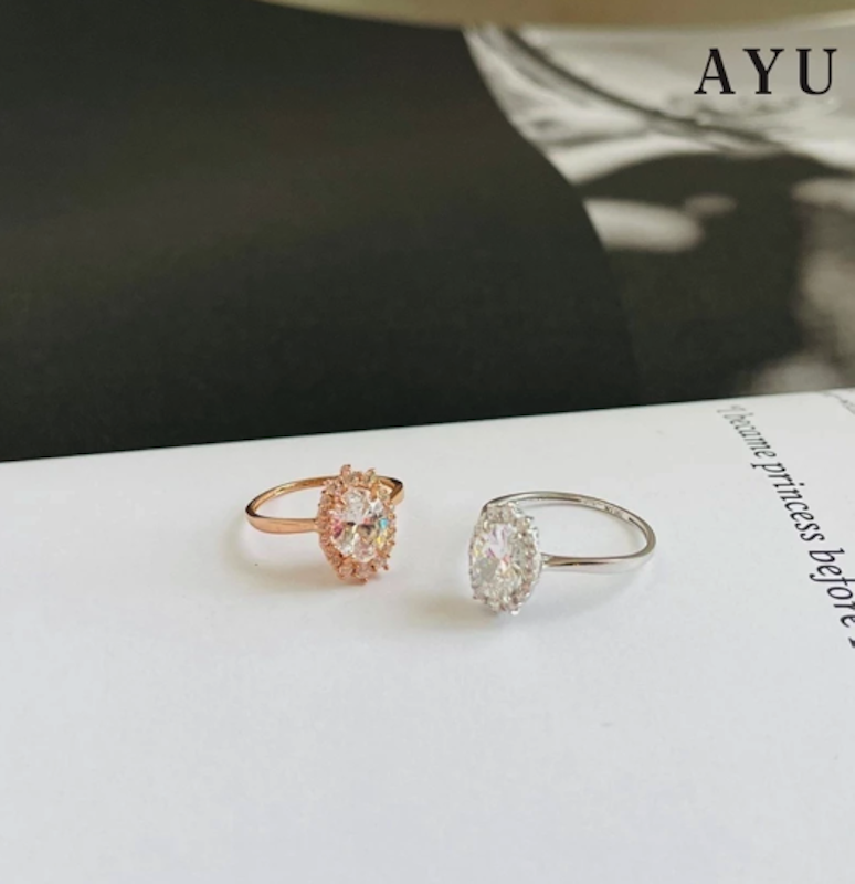 Ayu Gold Oval Grecian Solitaire 4