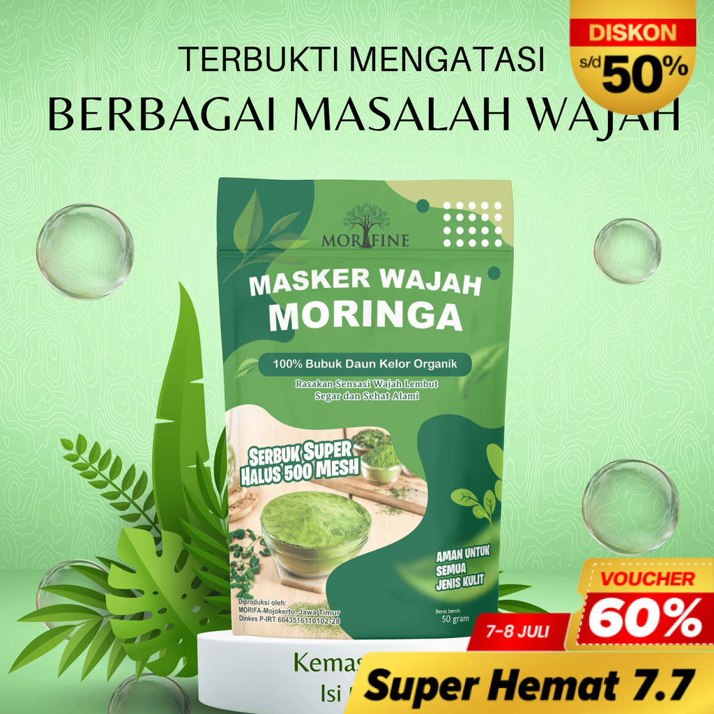 Morifa Masker Wajah Bubuk Kelor Organik Moringa 2