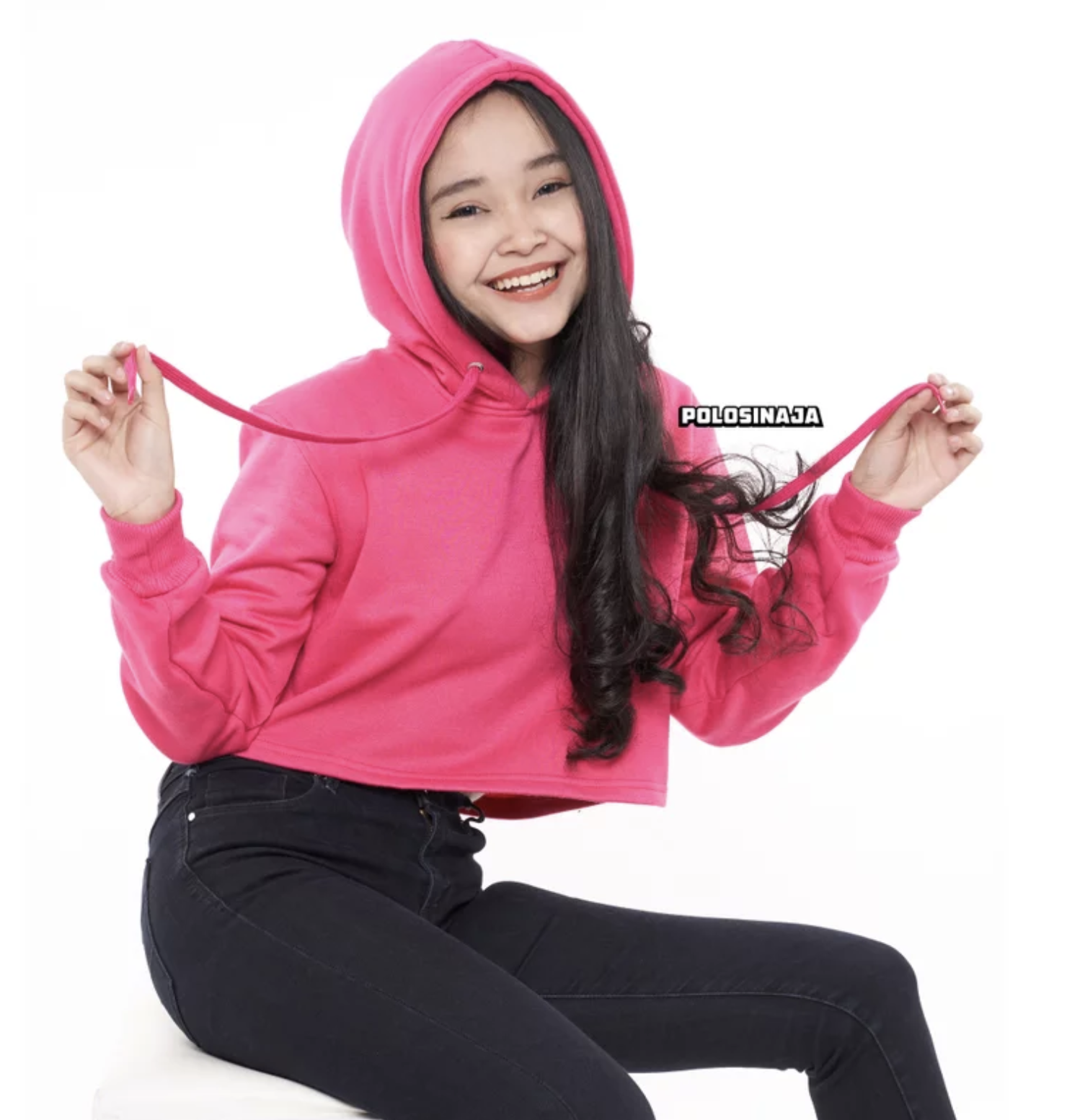POLOSINAJA Crop Hoodie - Pink Fanta
