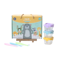 IQUE Set Tempat MPASI Kaca 6 in 1