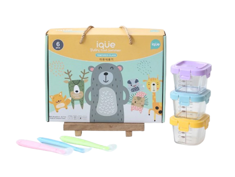 IQUE Set Tempat MPASI Kaca 6 in 1 1