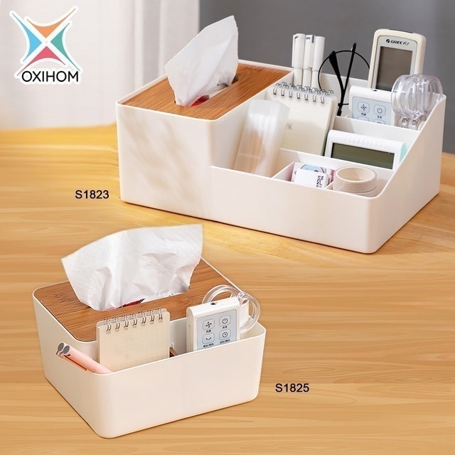 Tempat Tisu Rak Kosmetik Make Up Stationary Dapur Kayu Plastik 5
