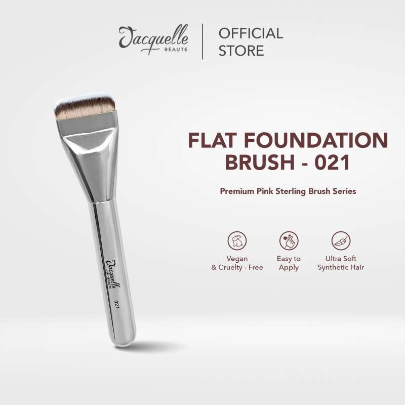Jacquelle Flat Foundation Brush - Premium Pink Sterling Brush Series 2