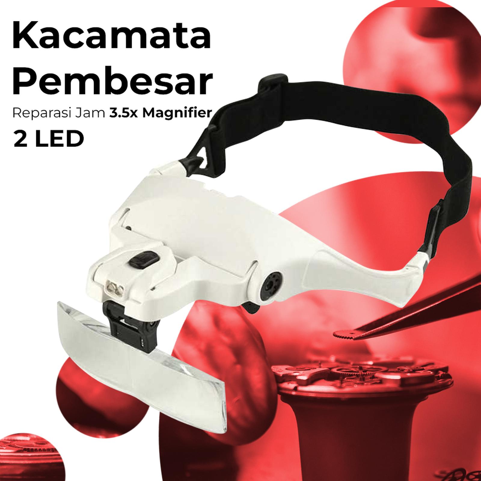 Kacamata Pembesar 5 Lensa Magnifier dengan 2 LED