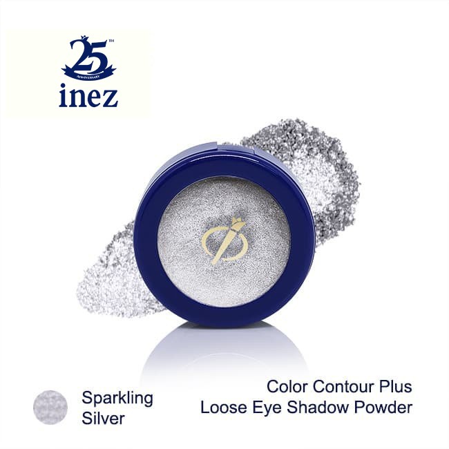Kosmetikatama Super Indah Inez Color Contour Plus Loose Eyeshadow Powder - Sparkling Silver