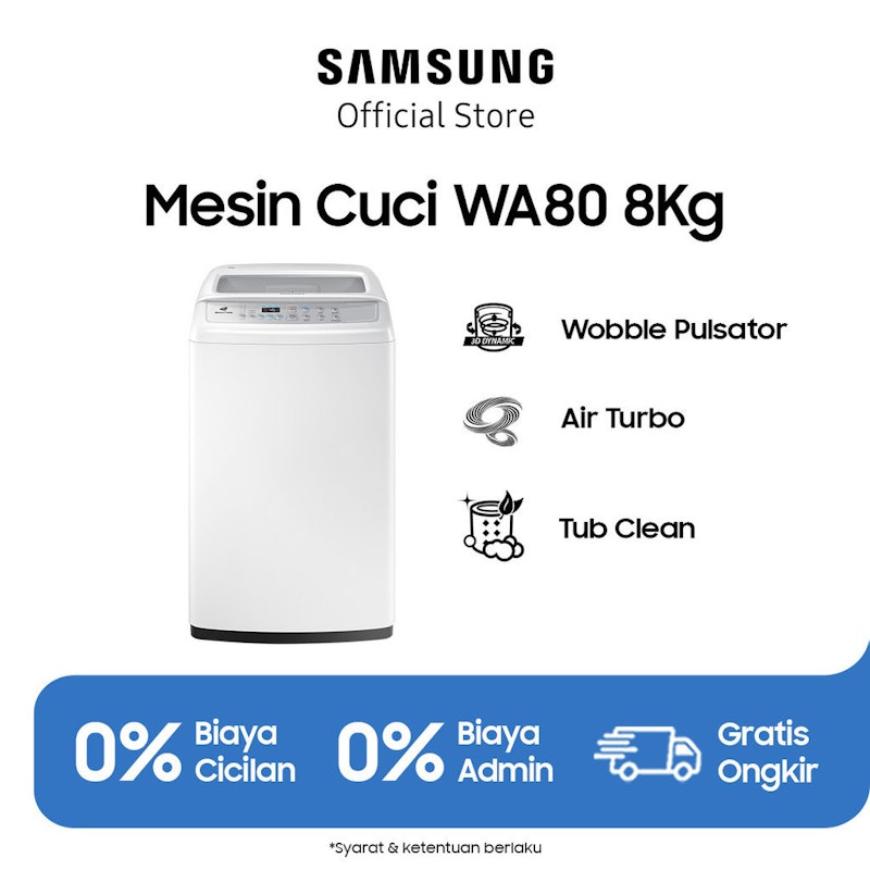 Samsung 8 kg Laundry Top-load Washer Wobble™ Technology WA80H4200SW/SE