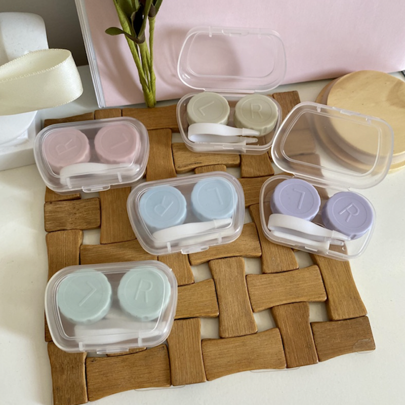 Travel Kit Mini Cute Pastel Transparent Softlens Case 3