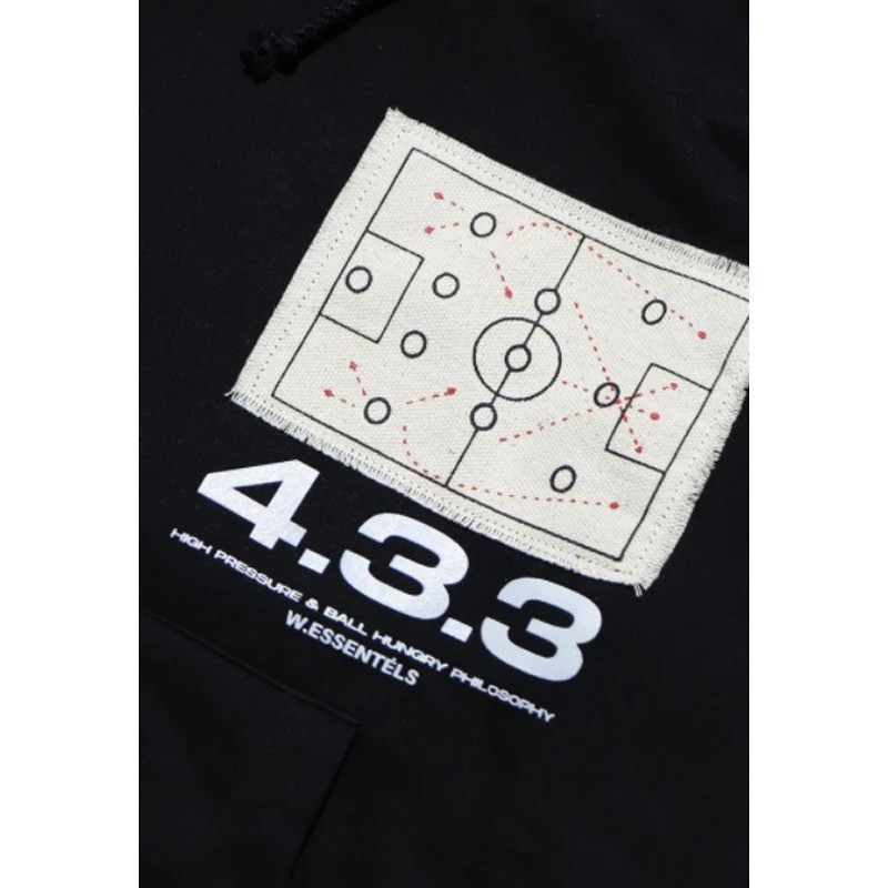W.Essentiels W.Essentiels Jaket Milieu De Terrain Oversize Apllique Hoodie Noir Black