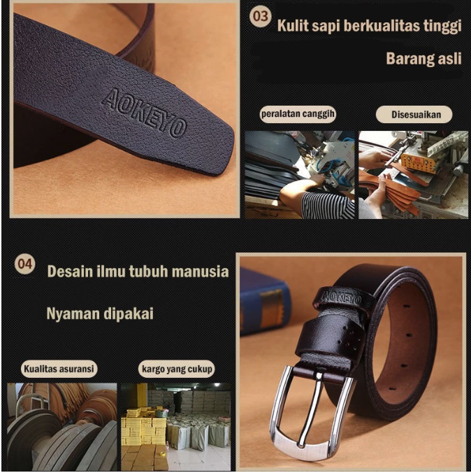  AOKEYO Ikat Pinggang Pria Kulit