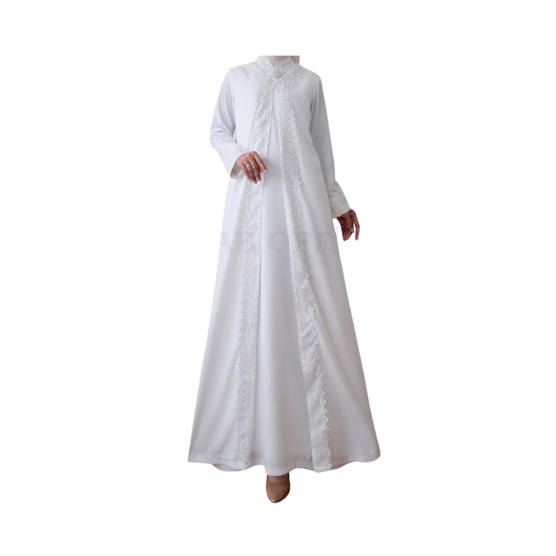 Agnes Hijab Kamila Dress Gamis Putih 1