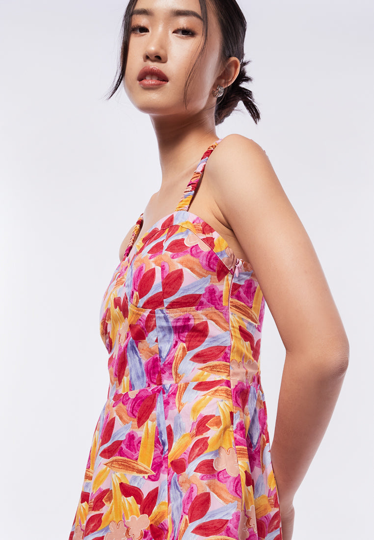 COLORBOX Printed Flare Mini Dress