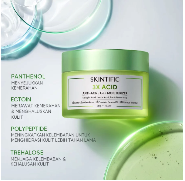 SKINTIFIC Cosmetics SKINTIFIC 3X Acid Anti-Acne Gel Moisturizer