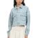 Delamibrands Kharisma Busana COLORBOX Puffy Sleeve Cropped Denim Jacket Aqua 1