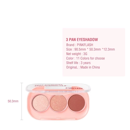FCL Internasional Indonesia  PINKFLASH 3 Shades Eyeshadow Palette BR05