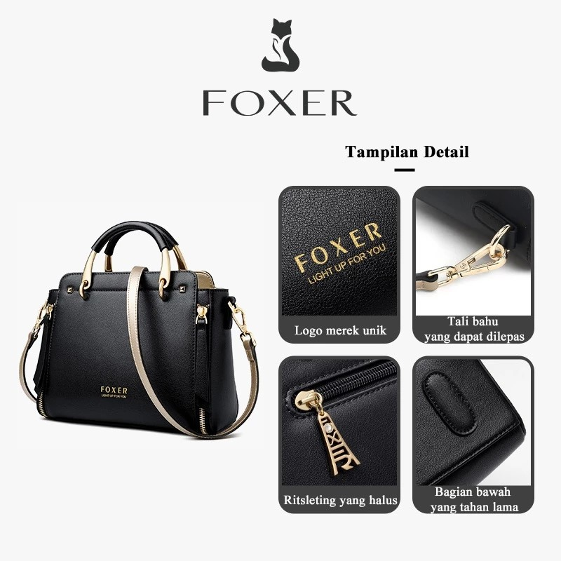 FOXER Tas Selempang Wanita Kulit Asli 4