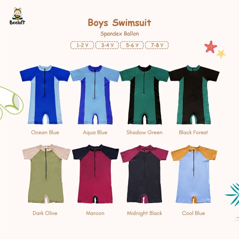 Beeloft Baju Renang Anak Laki-laki Shadow Green 3