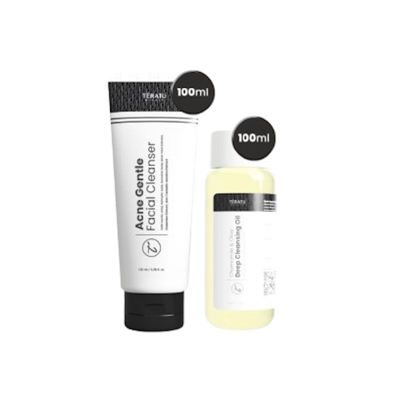 Double Cleansing Bundle Chamomile & Olive Deep Cleansing Oil + Acne Gentle Facial Cleanser 1