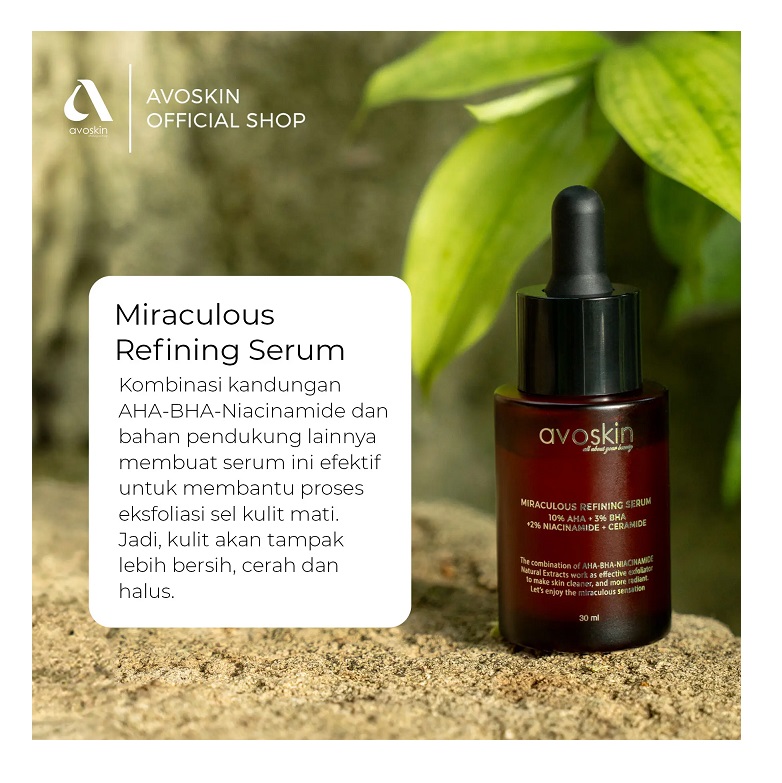 AVO Innovation Technology Avoskin Miraculous Refining Serum 10% AHA + 3 BHA + 2% Niacinamide + Ceramide