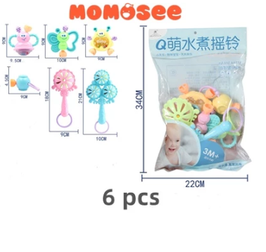 Momosee Momosee Baby Teether Rattle Teething Kit 6 pcs WJ03