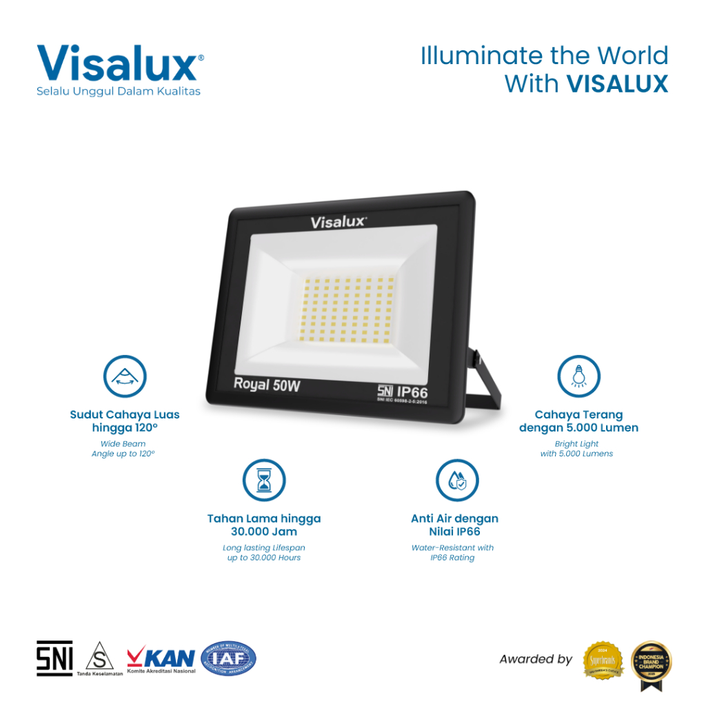 Golden Batam Raya Visalux Royal LED Flood Light Putih RYL-VFL5550