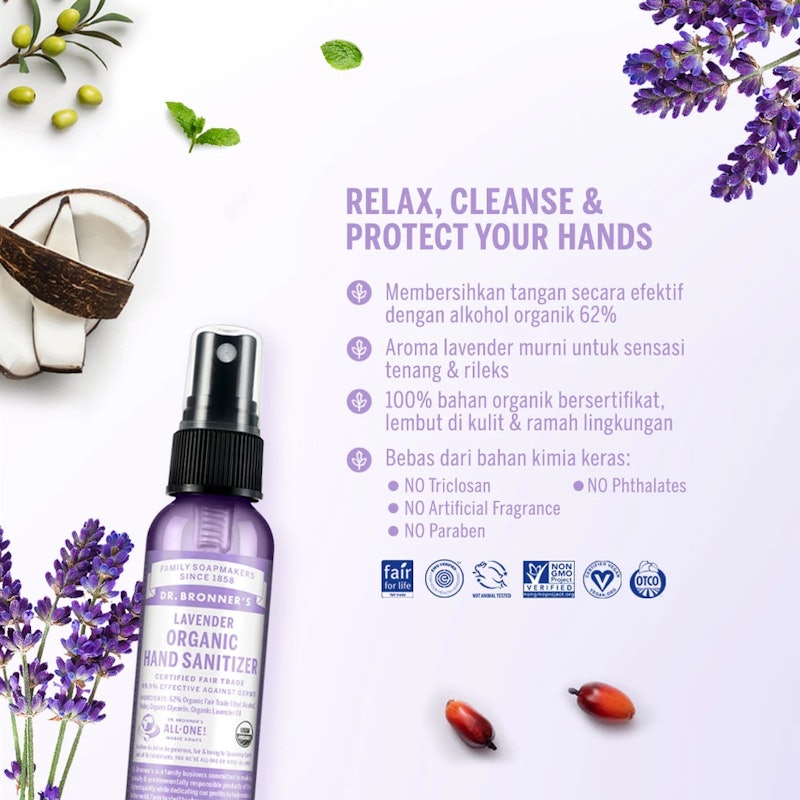 Dr. Bronner's Lavender Organic Hand Sanitizer 2