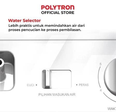 Hartono Istana Teknologi Polytron Primadona Giant Mesin Cuci 2 Tabung 7 kg  PWM 7072N