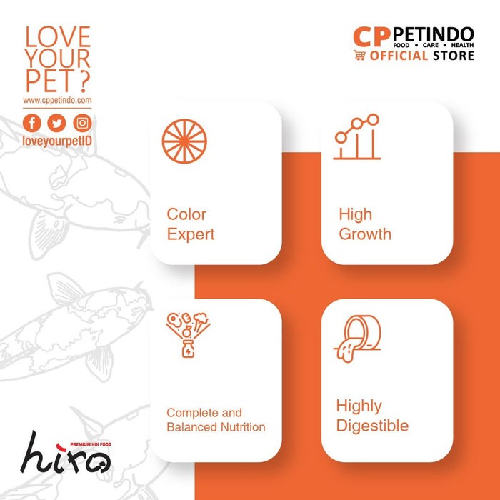 CPPetindo Hiro Makanan Ikan Koi Color Expert 1 kg
