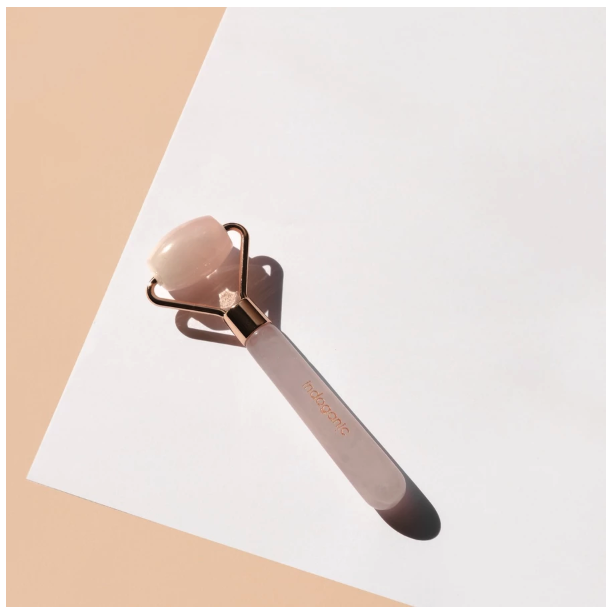  Indoganic Beauty Rose Quartz Facial Roller Mini