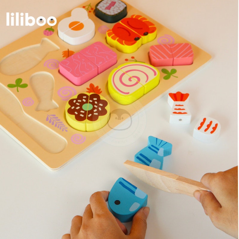 Liliboo Isao Mainan Montessori Kayu Kitchen Cutting Board 4