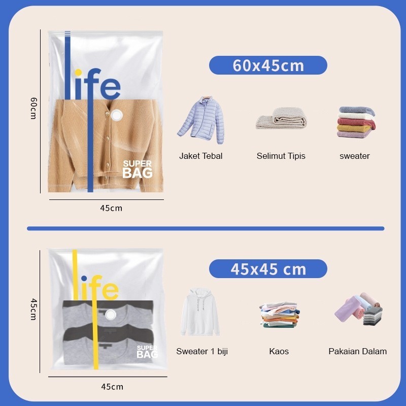 Dr. Storage Dr. Storage Plastik Vacuum Motif Life dan Pompa Elektrik Vakum 