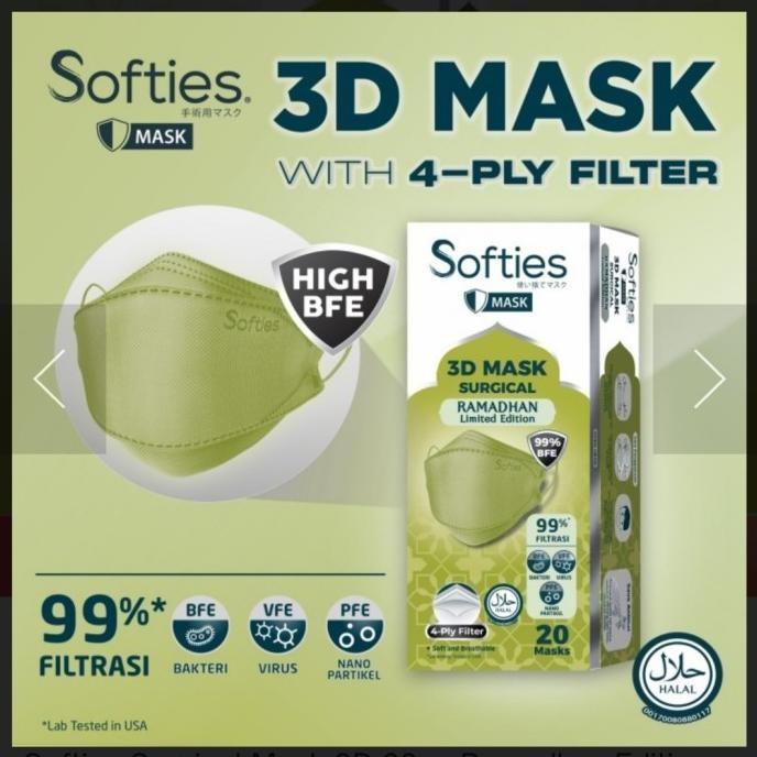 Softex Indonesia Softies 3D Mask Surgical  Ramadhan Limited Edition