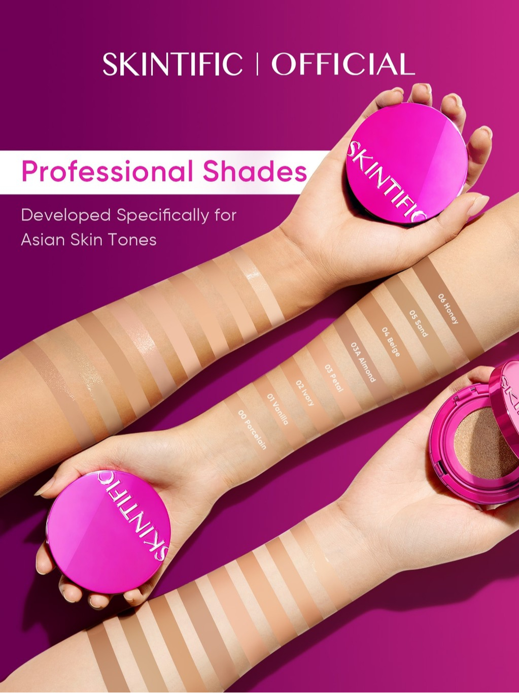 SKINTIFIC Cosmetics SKINTIFIC Cover Glow Perfect Pink Cushion Foundation 04 Beige