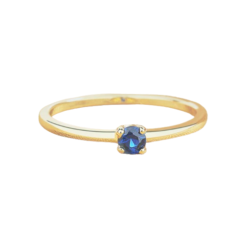 Spar.co Cincin Titanium Emas dengan Permata Birth Stone SP-AAC1234