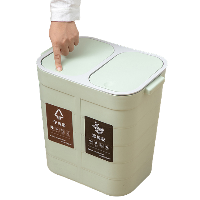 Tempat Sampah 2 Lubang dengan Tutup Recycling bin ｜ CZS886