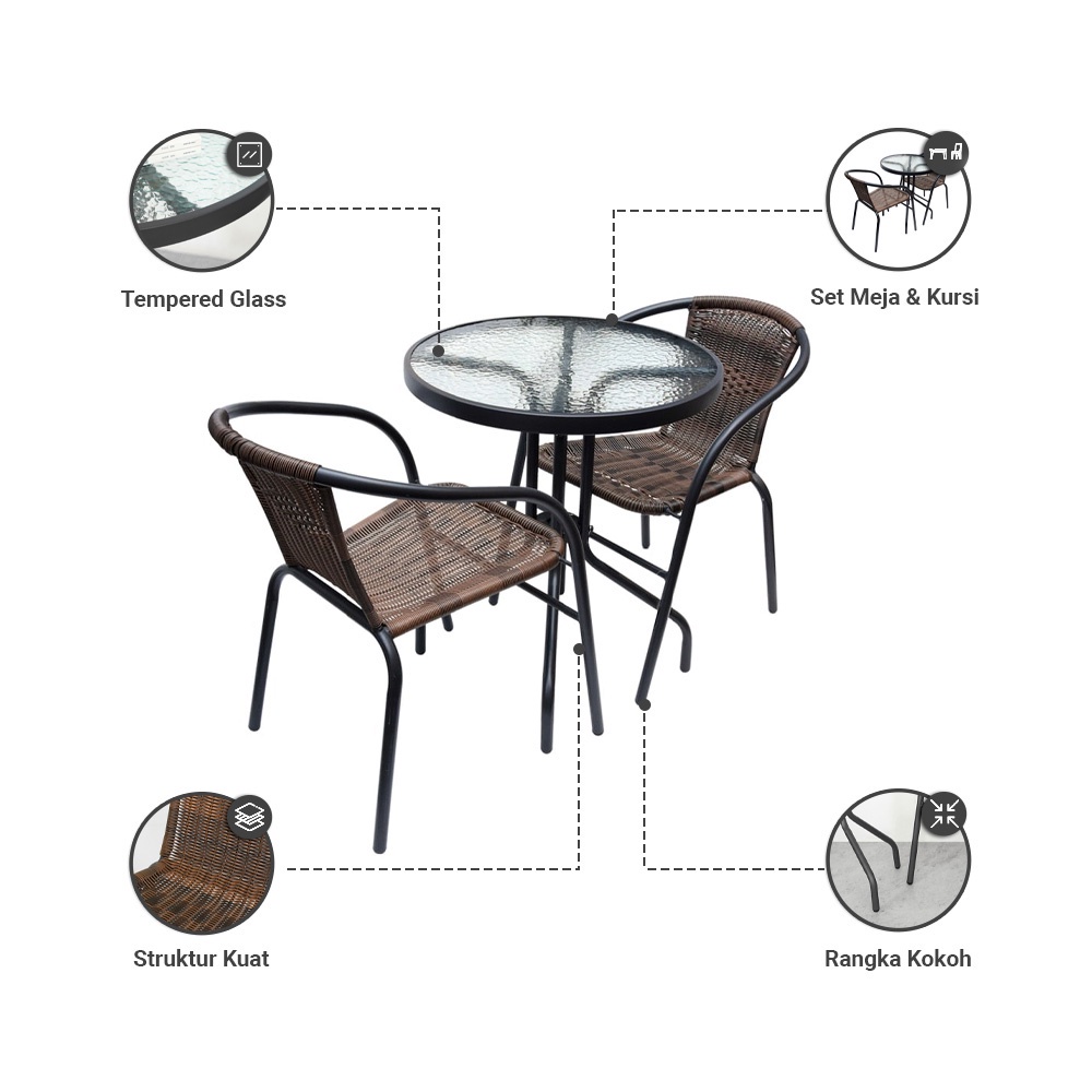 Home Center Indonesia Informa Colorado Set Kursi & Meja Teras