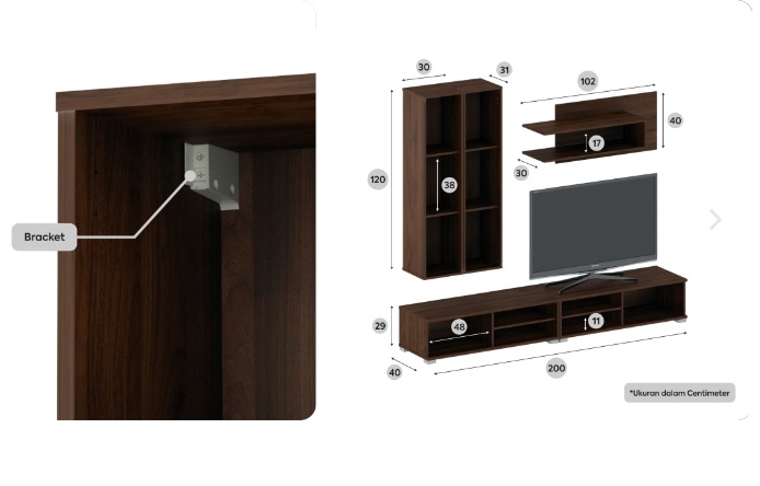 PRODESIGN Rak TV Set Mocca L