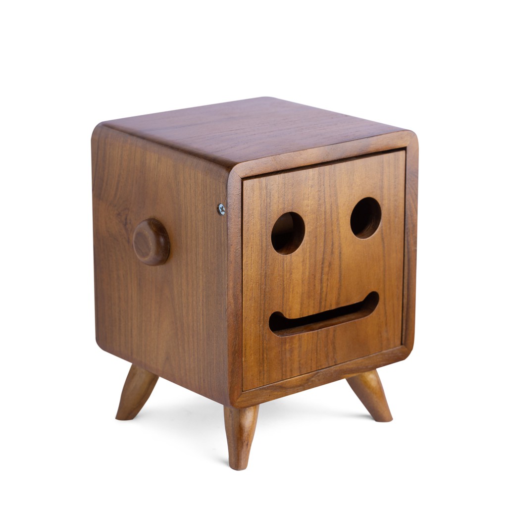 Tempat Tisu Kayu Natural Soka Smile Small 1