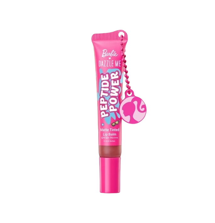 BARBIE X DAZZLE ME Peptide Power Matte Tinted Lip Balm Brownie 1