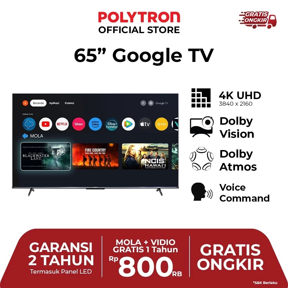 Hartono Istana Teknologi Polytron 65" Google TV 65UG5959