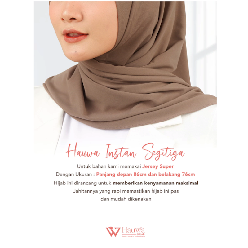 Hauwa Hijab Segitiga Instan Oval Jersey 2