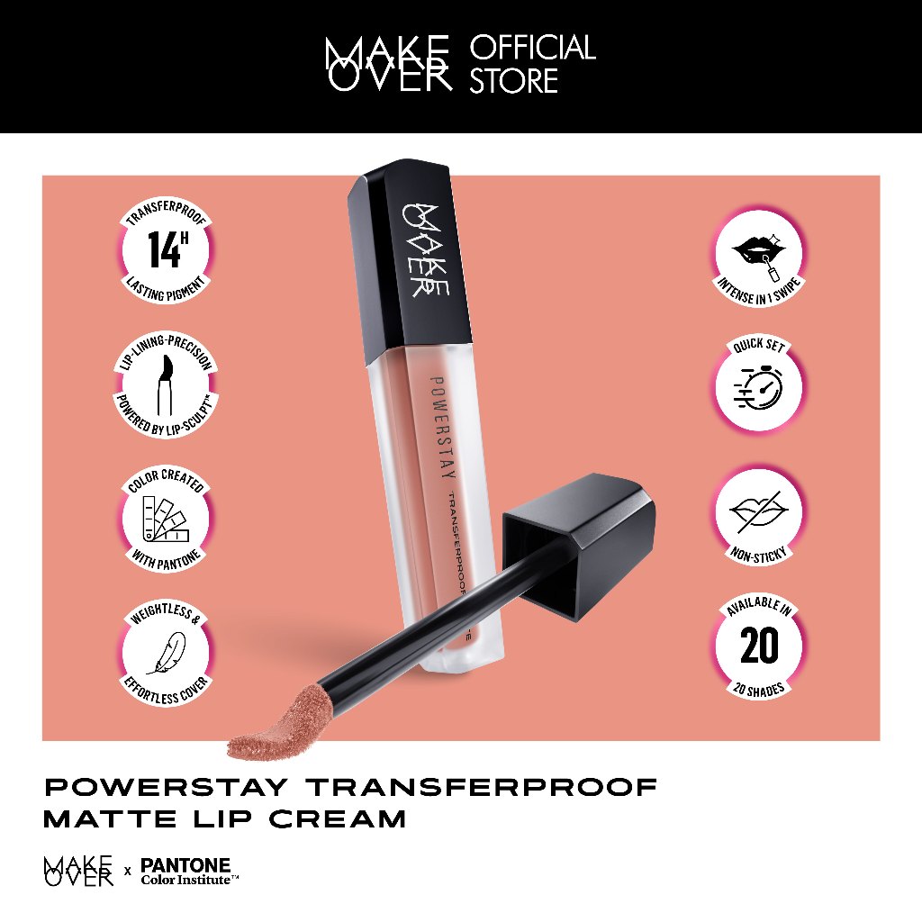 Paragon Technology and Innovation MAKE OVER Powerstay Transferproof Matte Lip Cream B07 Amplify