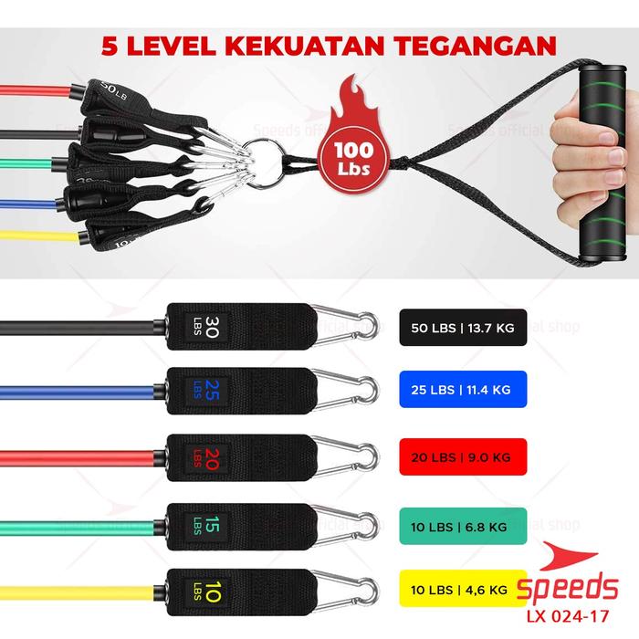 SPEEDS Resistance Tube 11 In 1 2