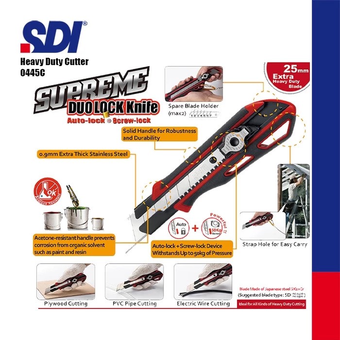 SDI Group SDI Supreme Heavy Duty Cutter Duo Lock Knife 0445C