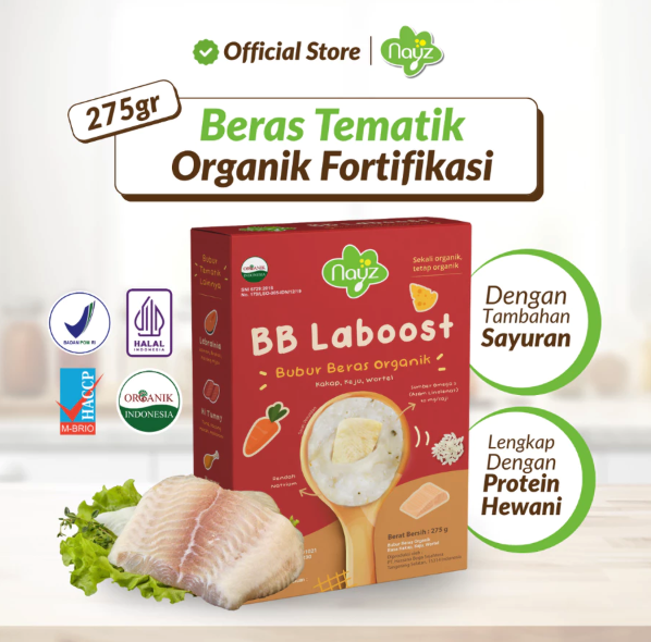Hassana Boga Sejahtera Nayz BB Laboost Bubur Beras Organik Kakap 8+
