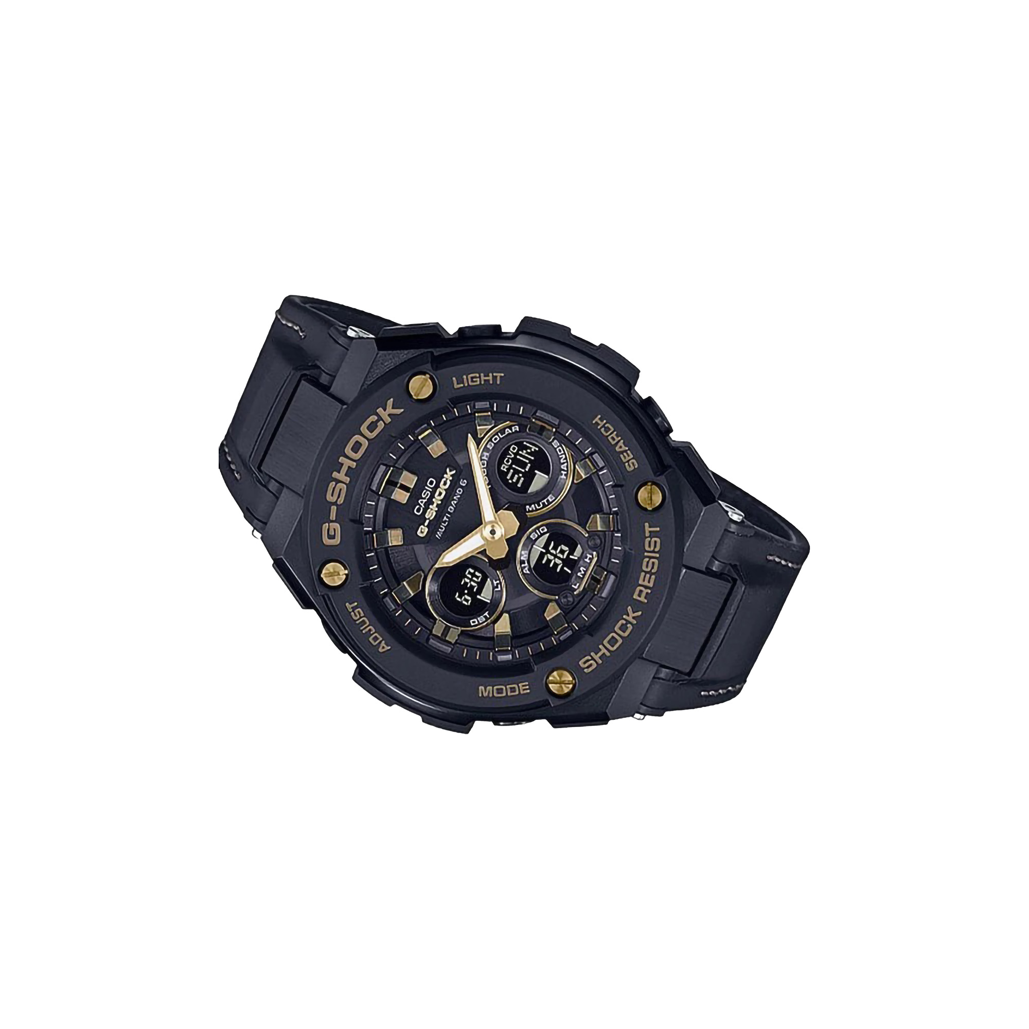 CASIO CASIO G-SHOCK Steel Men Digital Analog Dial Black Leather Strap GST-S300GL-1ADR