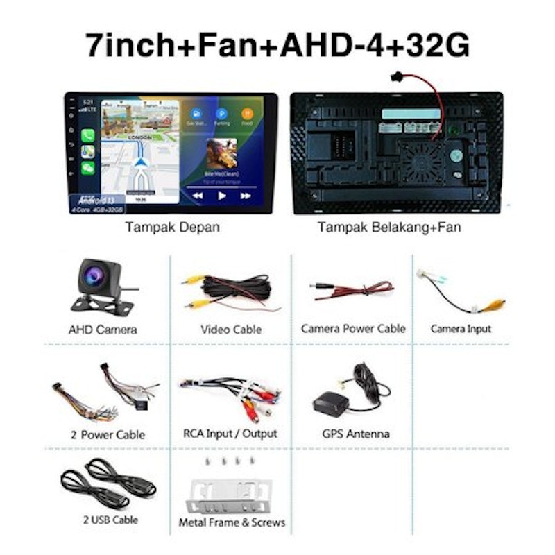 Acroder Head Unit Android 7inch+Fan+AHD RAM 4+32G 5