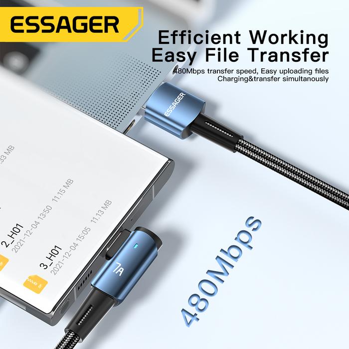 Essager 7A 100W Quick Charging USB-A to USB-C Data Cable
