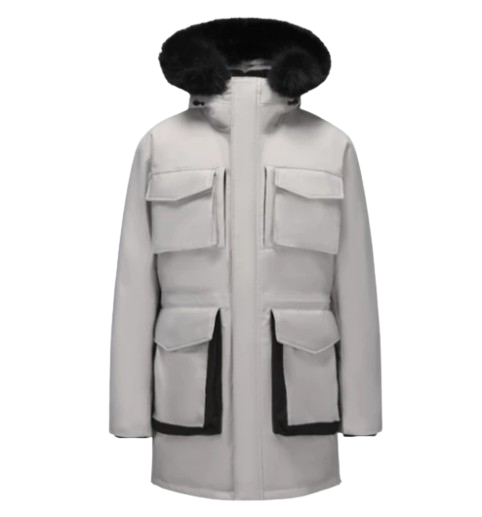 Universal Traveller Mid-Length Down Jacket with Fur-Lined Hood 1